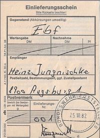 Bundeswehr Poststellenstempel 20